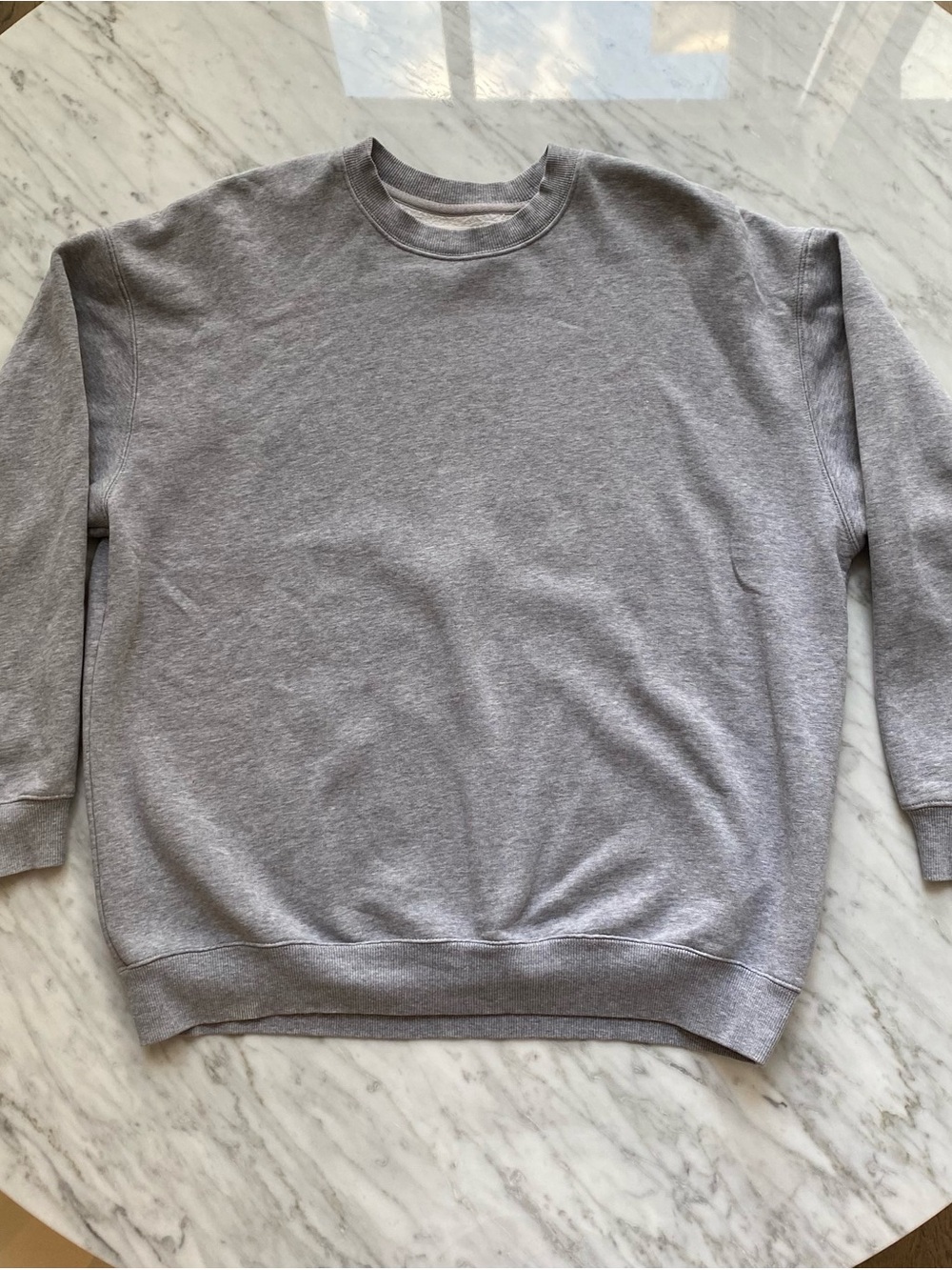 Aritzia Wilfred Free Fleece Oversized Crew Sweatshirt – Heather Grey – Size 2